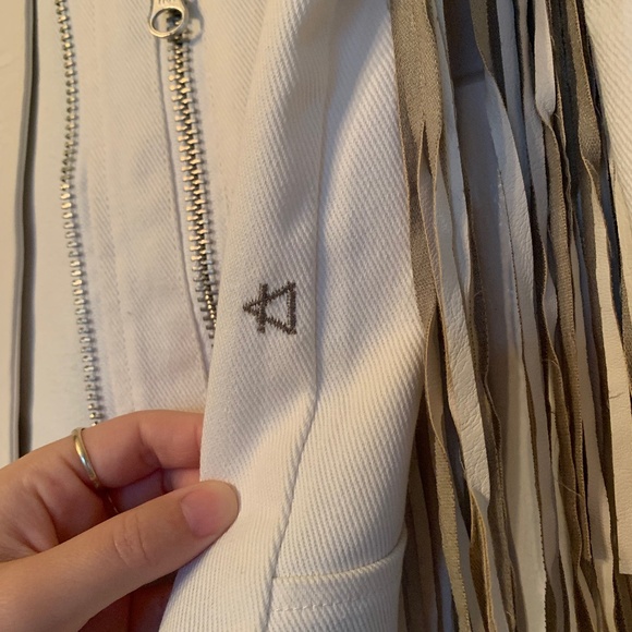 Cream Vegan Leather Fringe Jacket - Picture 10 of 11